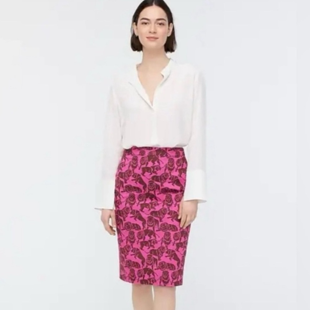 J Crew pencil skirt - Sleepy Lions pattern